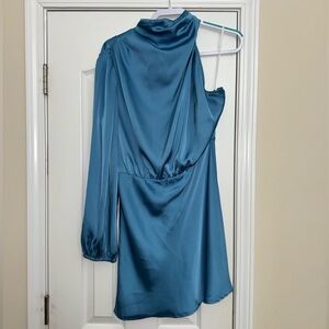 Elegant Blue Satin Dress